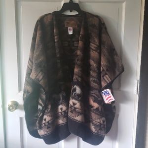 BOGO 50% NWT Native Horse Print Wool Poncho